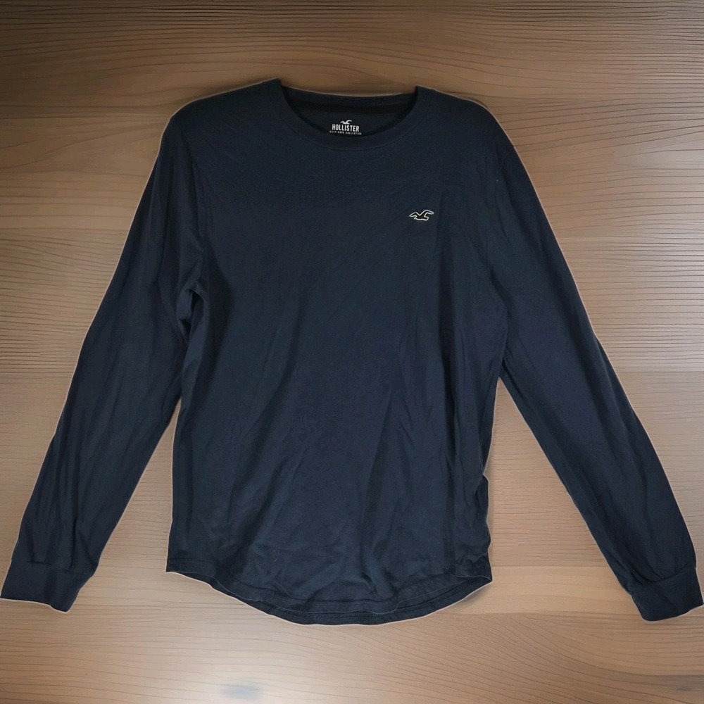 Hollister Medium Navy Blue Long Sleeve Logo T Shirt